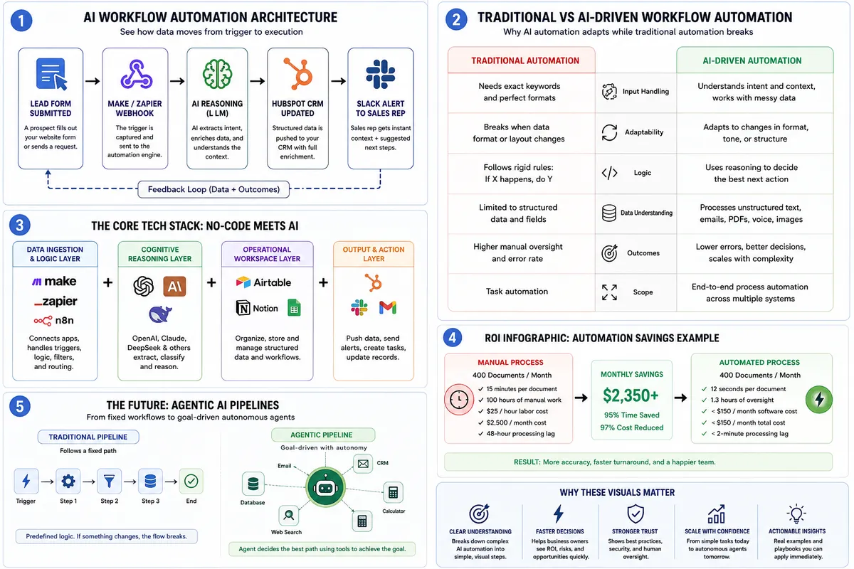 AI workflow automation infograph